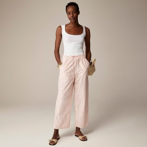 Brilliant Peony Stripe J.Crew Drawstring pant in lightweight twill | J.Crew Factory | FPJQX6493