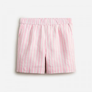 Brilliant Peony Stripe J.Crew Tropez short in linen | J.Crew Factory | HSGQO0854