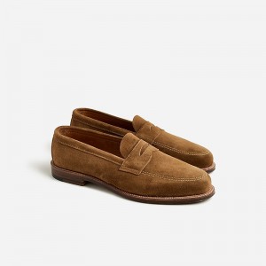 Brown J.Crew Alden® for J.Crew suede penny loafers | J.Crew Factory | VPJYU9370