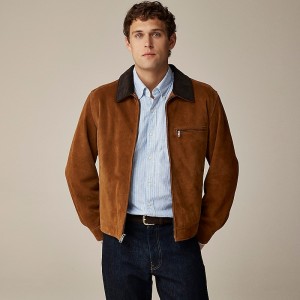 Brown J.Crew Limited-edition Wallace & Barnes work jacket in Italian suede | J.Crew Factory | RVELT6849