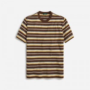 Brown Khaki Kurt Stripe J.Crew Relaxed premium-weight cotton T-shirt | J.Crew Factory | BASKJ6740