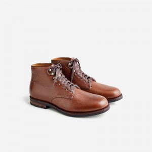 Brown Natural Grain J.Crew Kenton plain toe boots | J.Crew Factory | KTAUB4598