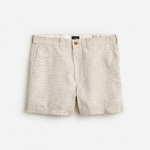 Brown White J.Crew 5" linen short | J.Crew Factory | KMCVI8410