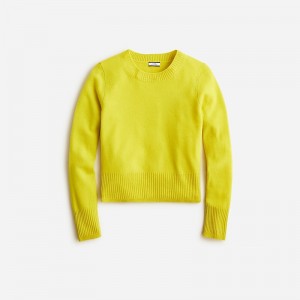 Burnished Chartreuse J.Crew Cashmere shrunken crewneck sweater | J.Crew Factory | UNDRI0361