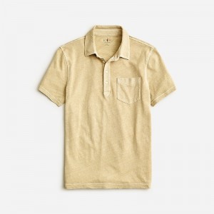 Burnished Khaki J.Crew Hemp-organic cotton blend polo shirt | J.Crew Factory | QNVFW7492