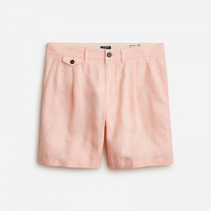 Butter Pink J.Crew 7.5'' pleated linen short | J.Crew Factory | WBPJO1937