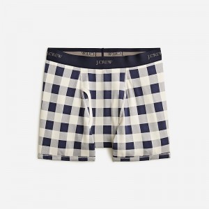 Cade Gingham Stone Blue J.Crew Stretch 4" boxer briefs | J.Crew Factory | UTXVY0634