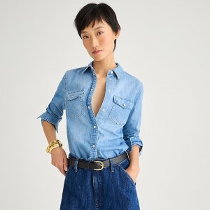 Callie Wash J.Crew Wren slim western chambray shirt | J.Crew Factory | ALWVP9045