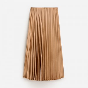 Camel J.Crew Gwyneth pleated slip skirt | J.Crew Factory | YZXBW6359