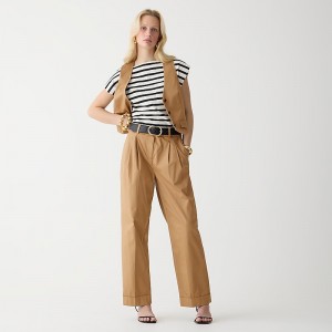 Camel J.Crew Wide-leg essential pant in lightweight chino | J.Crew Factory | NXUKQ5496