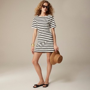 Carter Stripe Ivory Bla J.Crew Tie-back mini dress in stripe | J.Crew Factory | PEKDI2593