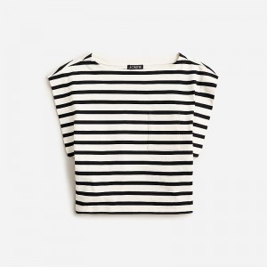 Carter Stripe J.Crew Boatneck muscle T-shirt mariner cotton | J.Crew Factory | YPGDO3425