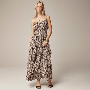 Chocolate J.Crew Caspia dress crepe de chine | J.Crew Factory | ZJEFT3648