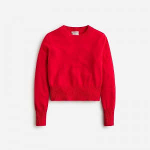 Classic Red J.Crew Cashmere shrunken crewneck sweater | J.Crew Factory | FRCNZ3621