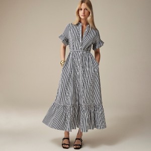 Dark Evening J.Crew Amelia maxi shirtdress cotton poplin | J.Crew Factory | VOUES3215