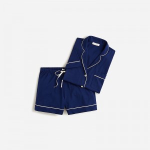 Dark Evening J.Crew Short-sleeve pajama short set dreamy cotton blend | J.Crew Factory | FIENJ1296