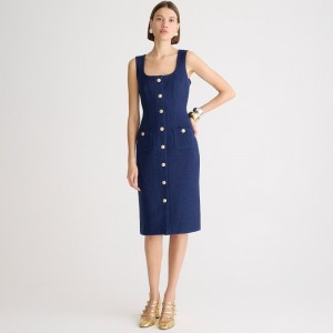 Dark Evening J.Crew Sophia sleeveless midi dress in tweed | J.Crew Factory | UWBAX7621