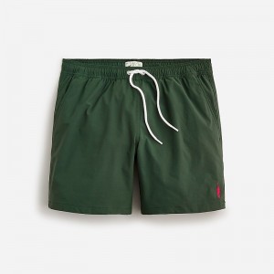 Dark Forest J.Crew 6" embroidered oarsman stretch swim trunk with ECONYL® nylon | J.Crew Factory | GTYFU3916