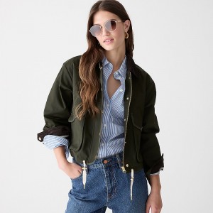 Dark Moss J.Crew New cropped Barn Jacket™ | J.Crew Factory | RAWBK1785