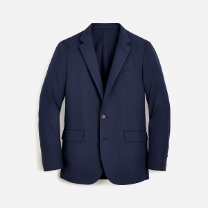 Dark Navy J.Crew Ludlow Slim-fit unstructured suit jacket in Irish cotton-linen blend | J.Crew Factory | TWULK7932