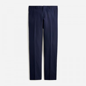 Dark Navy J.Crew Ludlow Slim-fit unstructured suit pant in Irish cotton-linen blend | J.Crew Factory | YCVEO3054