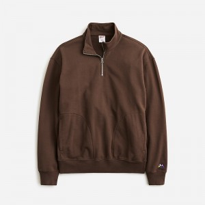 Deciduous Dusk J.Crew Relaxed-fit lightweight french terry quarter-zip sweatshirt | J.Crew Factory | SQZDF6108