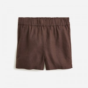 Deep Chocolate J.Crew Tropez short in striped linen | J.Crew Factory | RXYBL7390