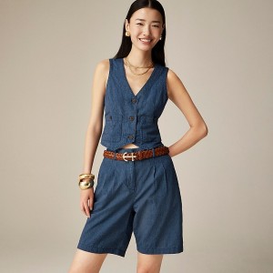 Deston Wash J.Crew Patch-pocket vest in indigo stripe | J.Crew Factory | ENYXO0842