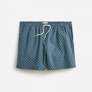 Diamond Flower Blue Gre J.Crew 5" stretch swim trunk with ECONYL® nylon | J.Crew Factory | XVKPD4926