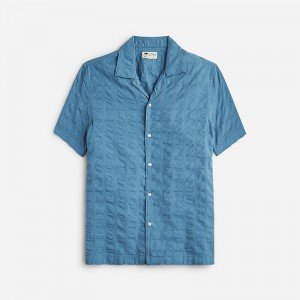 Dusty Sea J.Crew Short-sleeve textured cotton camp-collar shirt | J.Crew Factory | DSUAO7941