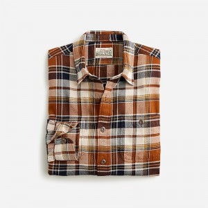 Easton Natural Brown J.Crew Midweight flannel workshirt in regenerative cotton | J.Crew Factory | QNVOB5178