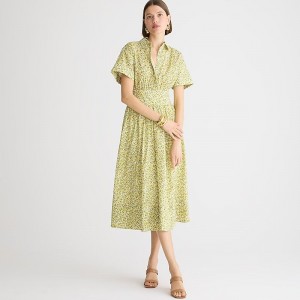 Elizas Yellow J.Crew Fitted-waist shirtdress in Liberty® Eliza's Yellow fabric | J.Crew Factory | DTJVO0514