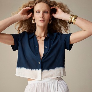 Ellie Ruth Pink J.Crew Cropped gamine shirt in Liberty® Ellie fabric | J.Crew Factory | ZPUEK9302