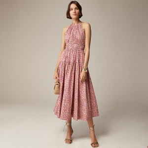 Ellie Ruth Pink J.Crew Tie-waist halter dress in Liberty® Ellie fabric | J.Crew Factory | QIPEW0569