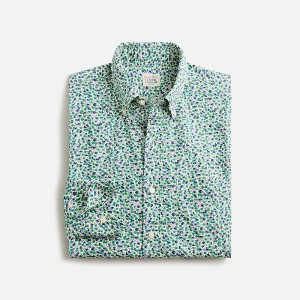 Ellis Ditsy Ivory Green J.Crew Secret Wash cotton poplin shirt | J.Crew Factory | IDHFS4902