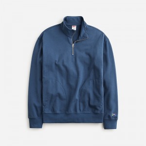 Faded Pilot J.Crew Relaxed-fit lightweight french terry quarter-zip sweatshirt | J.Crew Factory | ERIJN7841