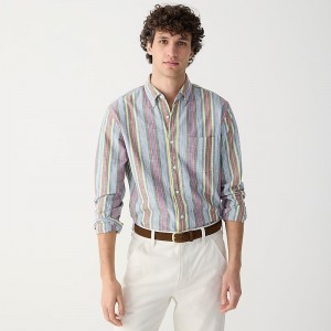 Ferris Awning Stripe Gr J.Crew Organic cotton indigo chambray shirt in stripe | J.Crew Factory | LZKRB7802