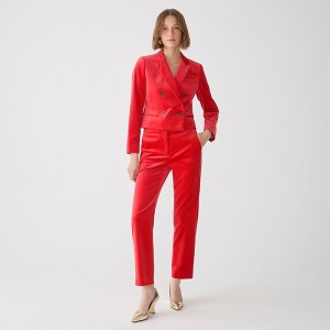 Festival Red J.Crew Kate straight-leg pant in stretch velvet | J.Crew Factory | SUCKE5806