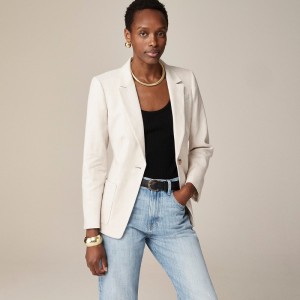 Flax Ivory J.Crew Helena blazer in stretch linen blend | J.Crew Factory | BNQJD6850