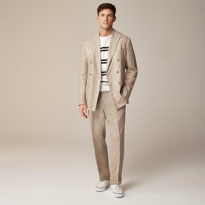 Flax J.Crew Crosby Classic-fit double-breasted unstructured suit jacket in linen blend | J.Crew Factory | CMUFN6438