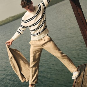 Flax J.Crew Crosby Classic-fit pleated suit pant in linen blend | J.Crew Factory | YBITX9208