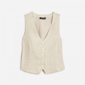 Flax J.Crew Slim-fit linen vest | J.Crew Factory | YUVMH3150