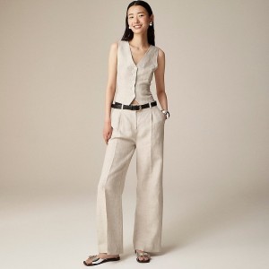 Flax J.Crew Wide-leg essential pant in linen | J.Crew Factory | YBJHV4176