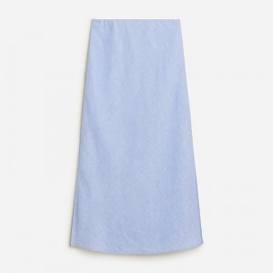 French Blue J.Crew Gwyneth slip skirt in striped linen | J.Crew Factory | ZLJOU0756