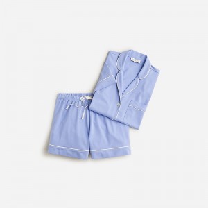 French Blue J.Crew Short-sleeve pajama short set dreamy cotton blend | J.Crew Factory | GTQOF6741