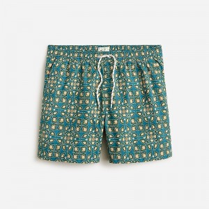 Garden Jewels Teal J.Crew 6" stretch swim trunk with ECONYL® nylon | J.Crew Factory | OYUKA0461