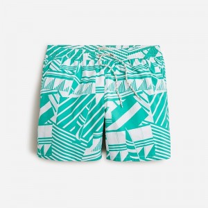 Geo Voyage White Green J.Crew 6" stretch swim trunk with ECONYL® nylon | J.Crew Factory | OMVKT2673