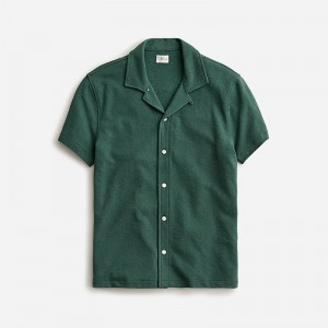 Graffiti Green J.Crew Textured camp-collar sweater-tee in stripe | J.Crew Factory | RPJME5093