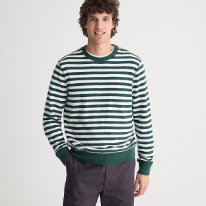 Green Ivory Prep Stripe J.Crew Long-sleeve textured sweater-tee | J.Crew Factory | RZQDY4980