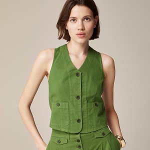 Green J.Crew Patch-pocket chino vest | J.Crew Factory | ERXPG1936